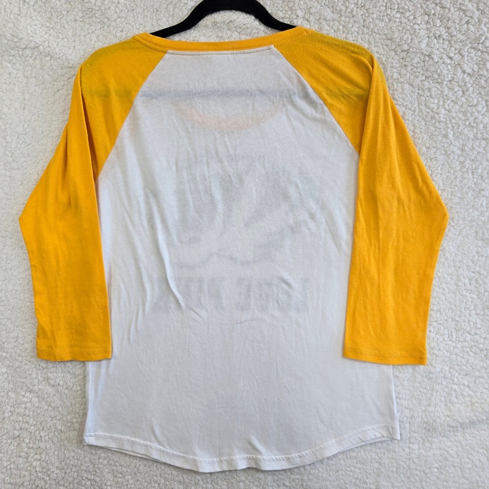 PINK Victoria's Secret Raglan Tee Women M White Yellow Collegiate Mizzou Tigers - Picture 8 of 10